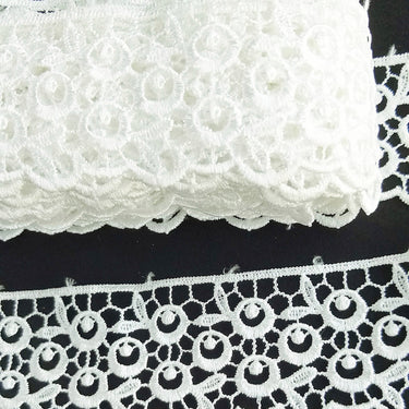 Off White Flower Embroidery Floral Lace Trim, Crochet Lace, Dyeable Trim